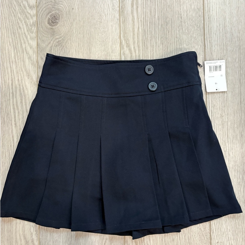 Navy blue Pleated uniform Skort with Button Waist size 12 new George